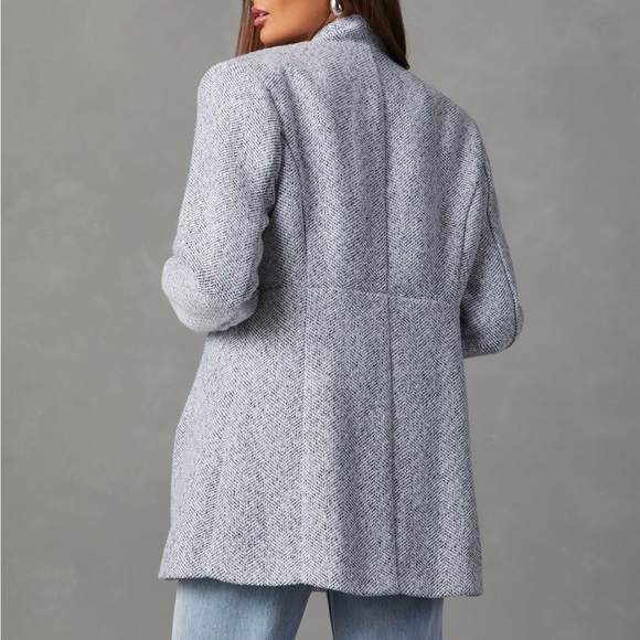 VICI Herringbone Heather Grey Pocketed Coat XS - Picture 2 of 11